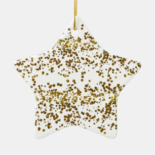 Gold Bling Glitzer Confetti Keramik Ornament