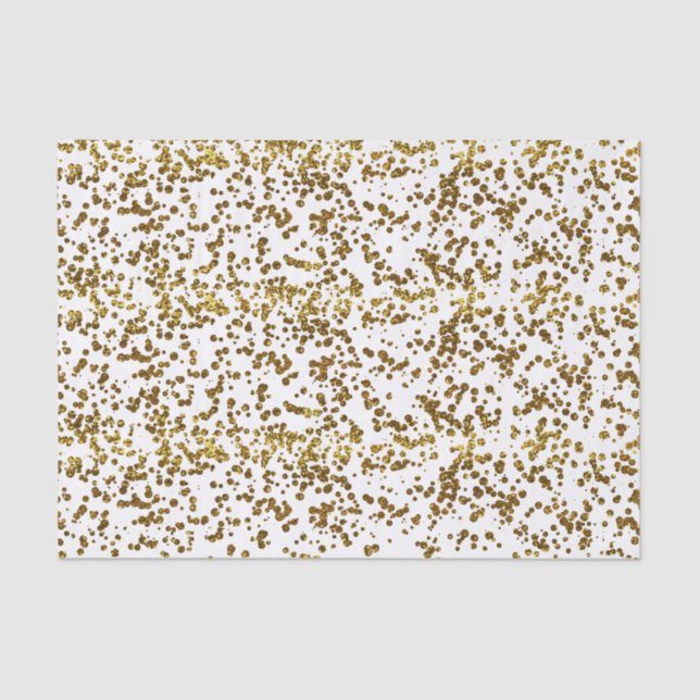 Gold Bling Glitzer Confetti Seidenpapier (Vorderseite)