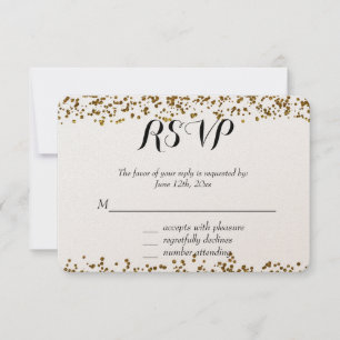 Gold Bling Glitzer Confetti UAWG RSVP Karte