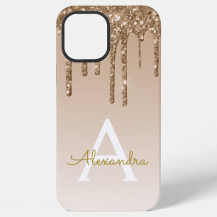 Gold Bling Luxus Glanz Glitter Monogramm iPhone 12 Pro Max Hülle