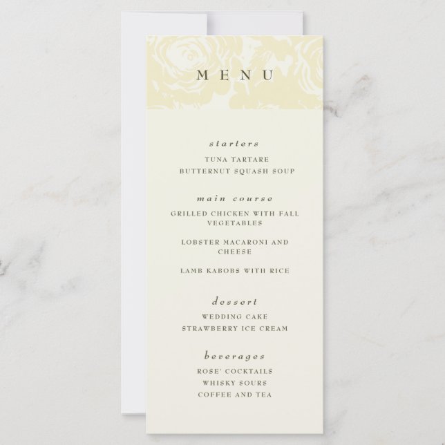 Gold Bloom Wedding Menu (Vorderseite)