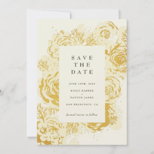 Gold Blooms IMITATS Foil Einladung