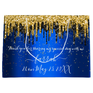 Gold Blue Black Tropfen bevorzugen große Geschen Geschenktüte