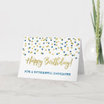 Gold Blue Confetti Daughter Birthday Card Karte<br><div class="desc">Birthday card for daughter with gold and blue modern confetti pattern.</div>