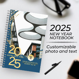 Gold & Blue Corporate Business Führungskraft Spira Notizbuch