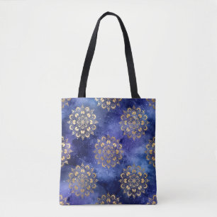 Gold & Blue Galaxy-Dharma-Mandala-Muster