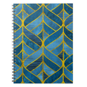 Gold Blue Grunge Muster Notizblock