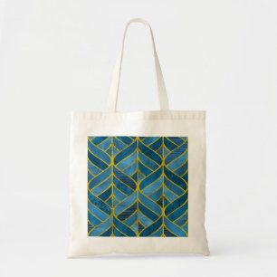 Gold Blue Grunge Muster Tragetasche