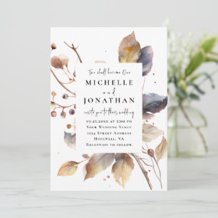 Gold Blue Herbstlaubs Two werden zu einer Bibelhoc Einladung