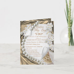 Gold,Blue, Ivory, Green Silk & Pearls Einladung