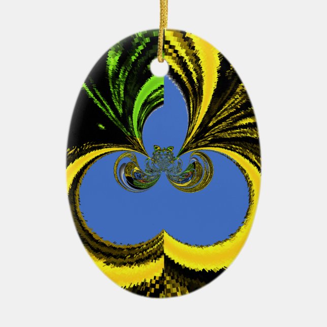 Gold Blue Keramikornament (Vorne)