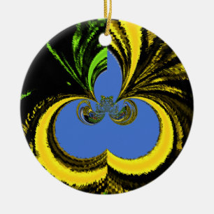 Gold Blue Keramikornament