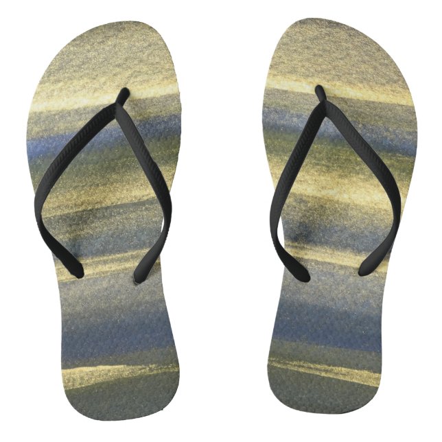 Gold Blue Line Custom Adult, Slim Rips Flip Flops (Fußbett)
