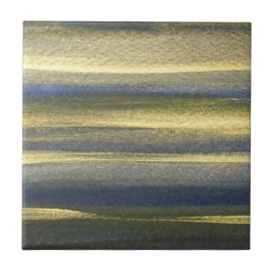 Gold Blue Lines Keramik Foto Tile Fliese