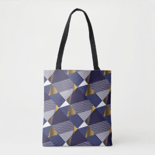 Gold Blue Luxe: Geometrisches nahtloses Muster