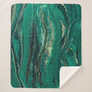 Gold Blue Marbling: Fluid Art Sherpadecke