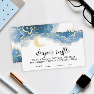 Gold Blue Moon Winaper Tombola Baby Duschkarten Begleitkarte