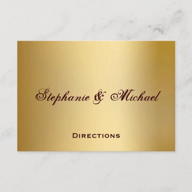 Gold Blue Ocean Wedding Directors Card Begleitkarte (Vorderseite)