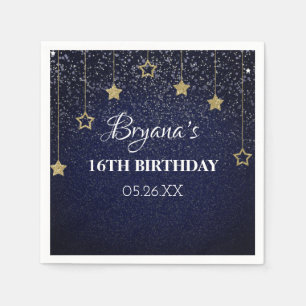 Gold Blue Prom Under Stars Startnight Geburtstag Serviette
