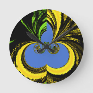 Gold Blue Runde Wanduhr