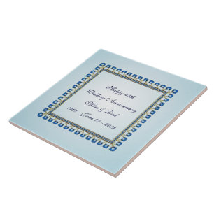 Gold Blue Saphir 45. Hochzeitstag Fliese