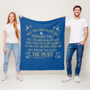  Gold Blue Sessing Numbers Scripting Gebet  Fleecedecke