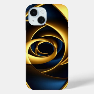 gold blue spiral abstract vortex pattern luxury ge Case-Mate iPhone hülle