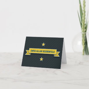 Gold Blue Sport Tackle Twill Bar Mitzvah Vielen Da Dankeskarte
