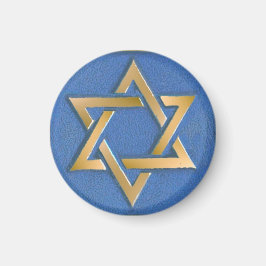 Gold Blue Star von David Art Panel Magnet