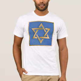Gold Blue Star von David Art Panel T - Shirt