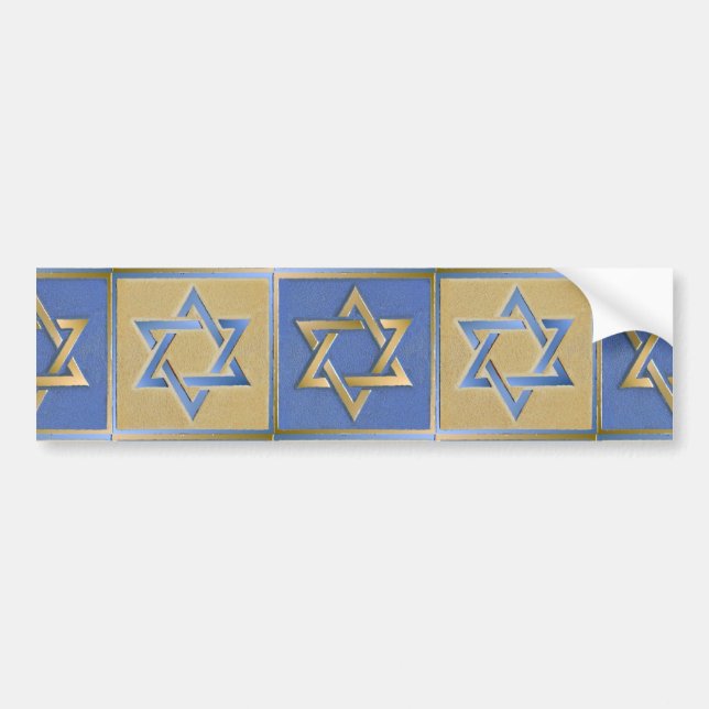 Gold Blue Star von David Art Panels Autoaufkleber (Vorne)