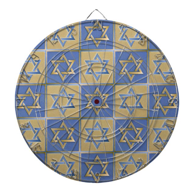 Gold Blue Star von David Art Panels Dartscheibe (vorne)