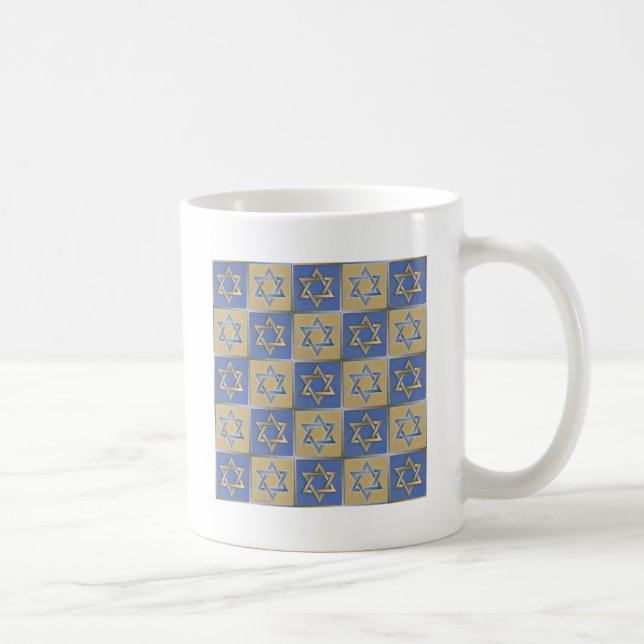 Gold Blue Star von David Art Panels Kaffeetasse (Rechts)