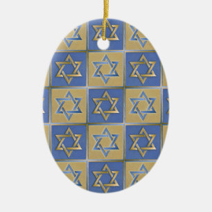 Gold Blue Star von David Art Panels Keramikornament