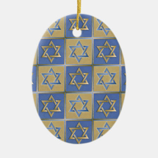 Gold Blue Star von David Art Panels Keramikornament