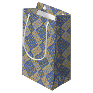 Gold Blue Star von David Art Panels Kleine Geschenktüte