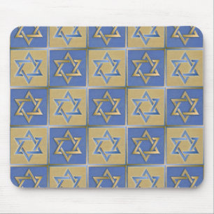 Gold Blue Star von David Art Panels Mousepad