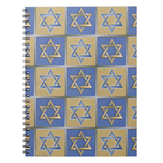 Gold Blue Star von David Art Panels Notizblock (Vorderseite)
