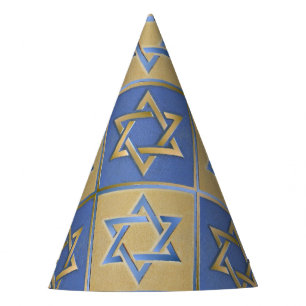 Gold Blue Star von David Art Panels Partyhütchen