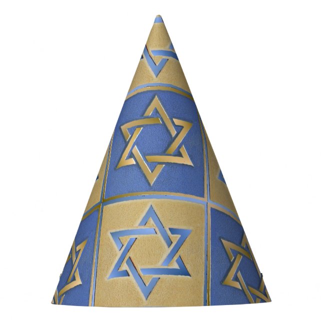 Gold Blue Star von David Art Panels Partyhütchen (Vorderseite)