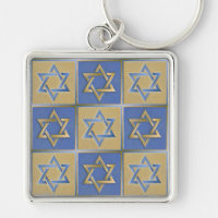 Gold Blue Star von David Art Panels