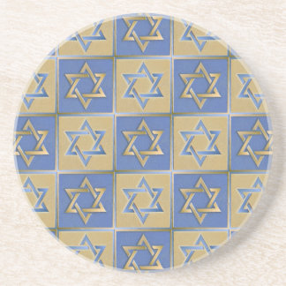 Gold Blue Star von David Art Panels Untersetzer