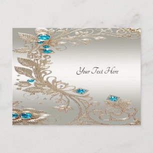 Gold Blue Stones - Postkarte