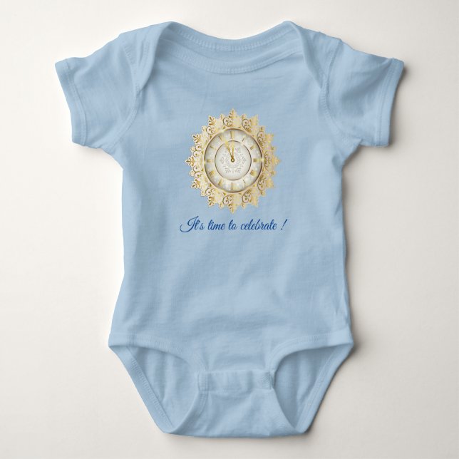 Gold Blue Time Baby Strampler (Vorderseite)
