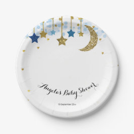 Gold Blue Tinkle Tinkle Baby Show Paper Plate Pappteller
