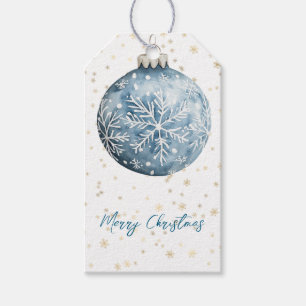 Gold Blue White Christmas Snowflakes Ornament Geschenkanhänger