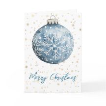 Gold Blue White Christmas Snowflakes Ornament