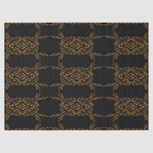 Gold blühe abstraktes Design Seidenpapier (Vorderseite)