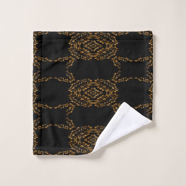 Gold blühe abstraktes Design Waschlappen (Waschlappen)