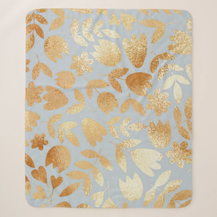 Gold Blume, blauer Hintergrund, Foliennachahmung. Sherpadecke